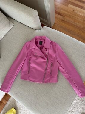 Women’s Pink Faux Leather Jacket - Unknown Brand